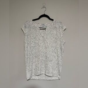 Michael Stars Jenisa Keyhole Short Sleeve Knit Top Size Small NWT Space Dye
